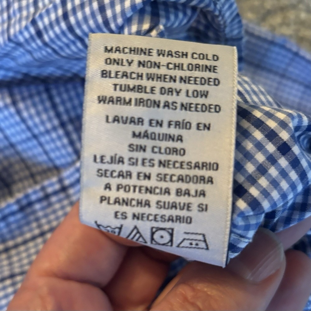 Duchamp London Blue Plaid Long Sleeve Men's Shirt Size XL 43 17 - Picture 7 of 9